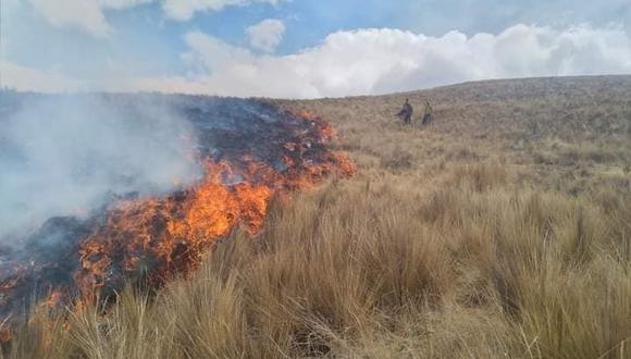 El incendio se registró el pasado 25 de octubre en losa distritos de Ajoyani, Antauta y Potoni. (Foto: Difusión)