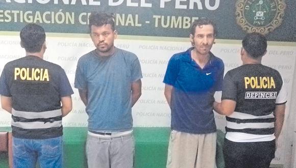 Junior Alexander Olazábal Bejarano y Jhadir Mario Bustinza Pasapera fueron enviados al establecimiento penitenciario de Puerto Pizarro, desde donde serán investigados por las autoridades.