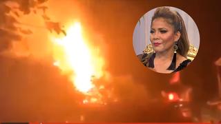 Marisol logra salvarse de incendio en pleno concierto en Casma (VIDEO)