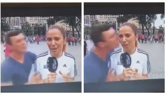 ​Periodista española fue besada a la fuerza mientras cubría el Mundial (VIDEO)