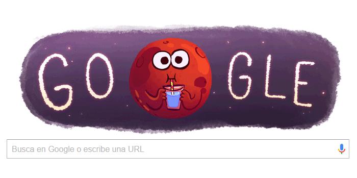 Google celebra con doodle animado el hallazgo de agua en Marte