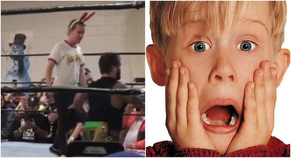 Macaulay Culkin usó técnicas de "Mi pobre angelito" en encuentro de lucha libre (VIDEO)