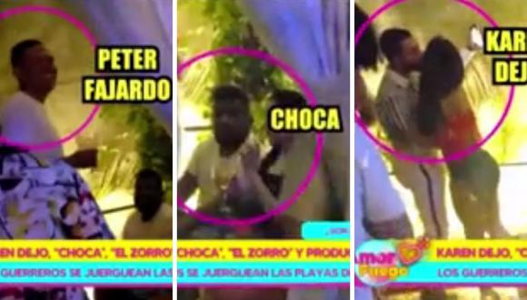 Karen Dejo, ‘Choca’ Mandros y Peter Fajardo la pasan muy bien en discoteca del sur chico. (Foto: Captura Willax)