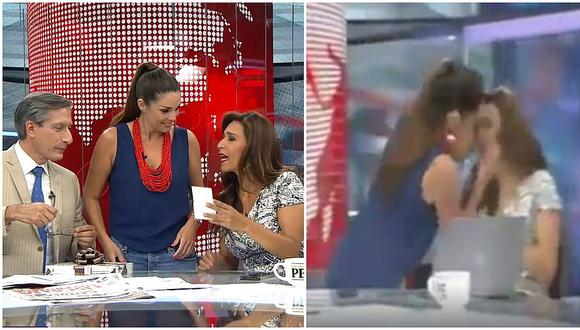 Rebeca Escribens sorprende a Verónica Linares besándola en pleno programa (VIDEO)