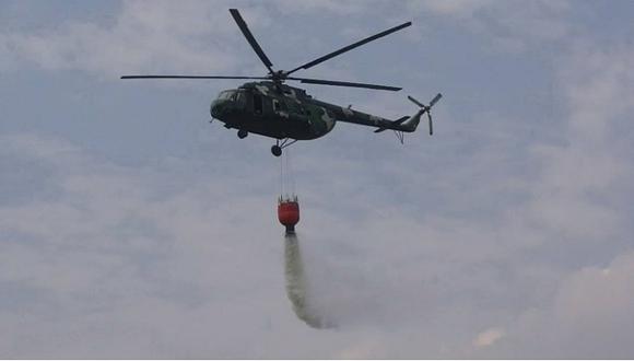 Primer helicóptero contra incendios fue presentado por el Ejército peruano