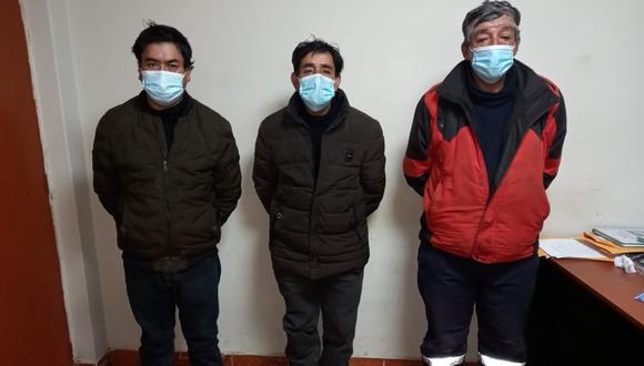 Cajamarca: Siete vigilantes resultaron heridos en violento ataque a campamento minero. Tras el enfrentamiento, personal del Frente Policial de Cajamarca detuvo a tres integrantes de una familia por su implicancia en el hecho. (Foto: PNP)