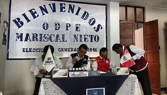 ODPE sortea ubicación de organizaciones regionales de Moquegua 