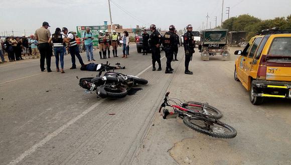 Chiclayo: Motociclista muere al ser embestido por un volquete en la carretera a Pomalca