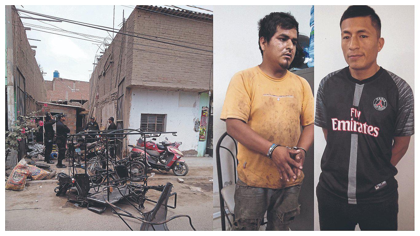 En cochera desmantelaban mototaxis y motos robadas 