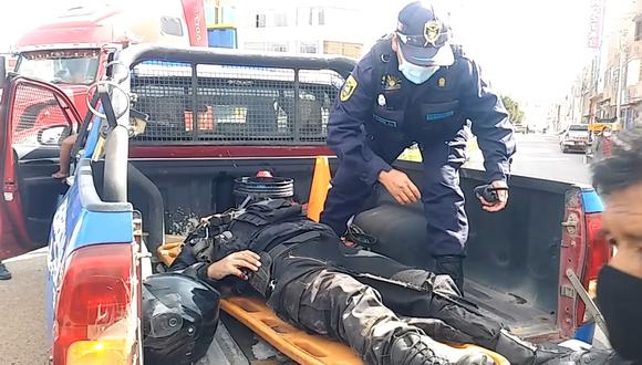 El efectivo policial fue trasladado hasta una clínica privada de Juliaca. (Foto: Difusión)