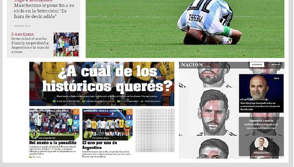 Medios argentinos lamentan la eliminación de su selección del Mundial de Rusia (FOTOS)