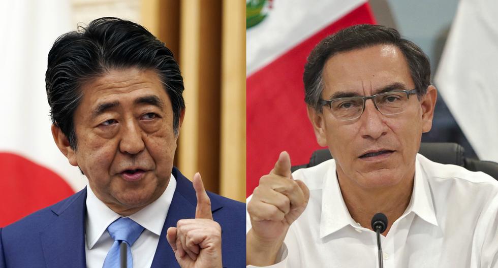 Shinzo Abe y Martín Vizcarra destacaron en la conversación telefónica que la lucha contra el coronavirus es "el tema prioritario" para ambos Gobiernos en estos momentos. (AFP / EUGENE HOSHIKO / PRESIDENCIA PERÚ).