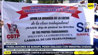 Trabajadores de Sunafil realizan plantón frente al Ministerio de Trabajo demandando mejoras laborales 