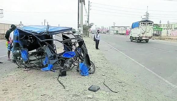 Conductor de automóvil asegura que la víctima, quien conducía una mototaxi,  invadió el carril en la vía Chiclayo - Lambayeque.