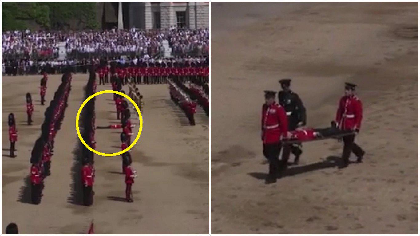 Guardia se desmayó en pleno desfile por cumpleaños de la Reina Isabel II (VIDEO)