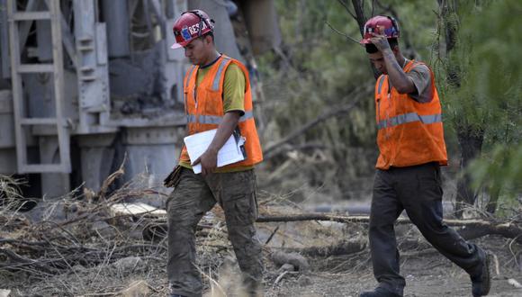 El personal de rescate participa en una operación para llegar a 10 mineros que han estado atrapados en una mina de carbón inundada durante más de una semana, en la comunidad de Agujita, Municipio de Sabinas, Estado de Coahuila, México, el 12 de agosto de 2022. (Foto de Pedro PARDO / AFP)