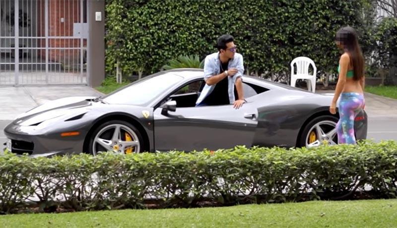YouTube: ¿Hay cazafortunas en Perú? AndySane se pasea con Ferrari y esto le dicen mujeres