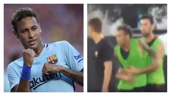 Neymar y Semedo protagonizan tremenda pelea en pleno entrenamiento del Barcelona [VIDEO]