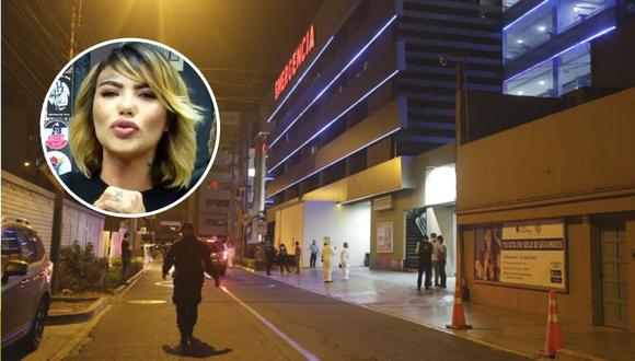 El hecho ocurrió luego de que la actriz Angie Jibaja, quien sería pareja de Márquez Michieli, llegara al establecimiento de salud a las 7:10 p.m. con dos heridas de bala. (Fotos José Caja / GEC)