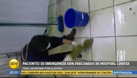 ​Llovizna afectó área de emergencia del Hospital Loayza (VIDEO)