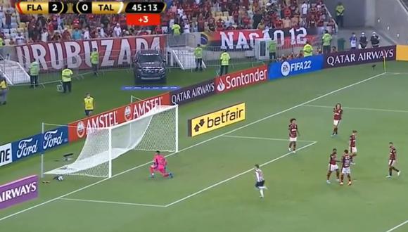 Talleres marcó el descuento sobre Flamengo en los minutos finales. Foto: Captura de pantalla de Fox Sports.