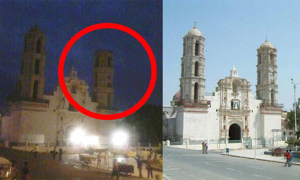 Piura: Torre de iglesia fue afectada por sismo de 6.3 grados 