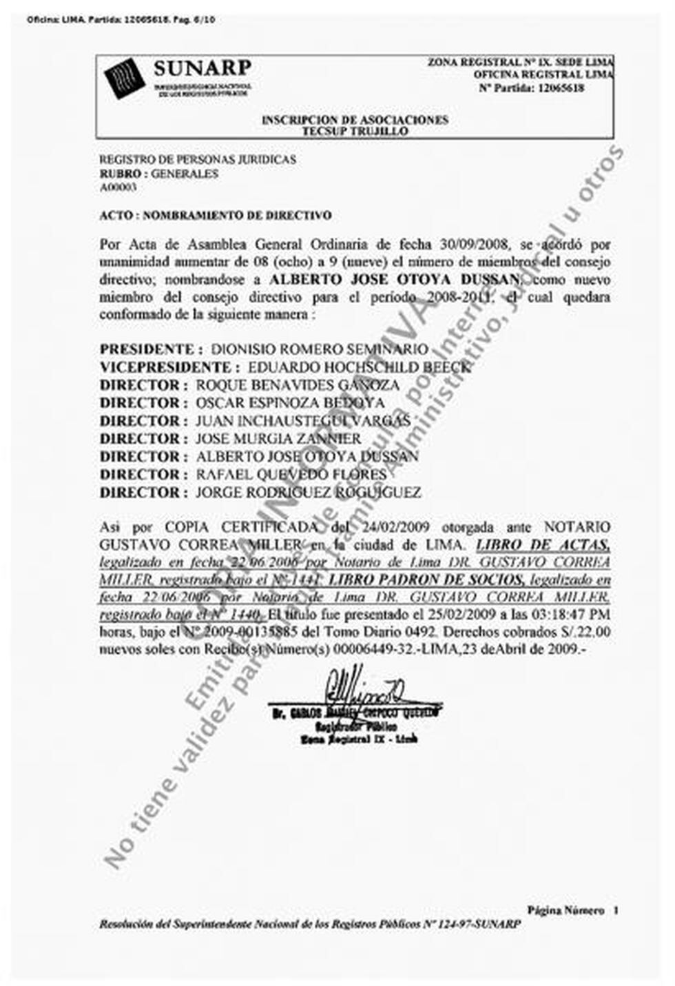 Se comprueban vínculos entre Murgia y Otoya