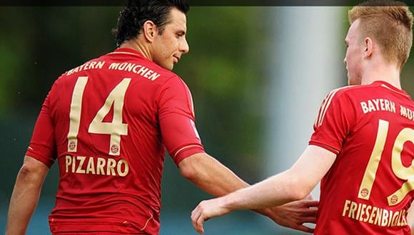 Claudio Pizarro anota un tanto en goleada de Bayern por 7-0 al Fürstenfeldbruck 