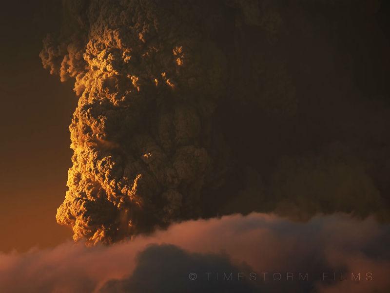 Así se ve la explosión de un volcán en video 4K