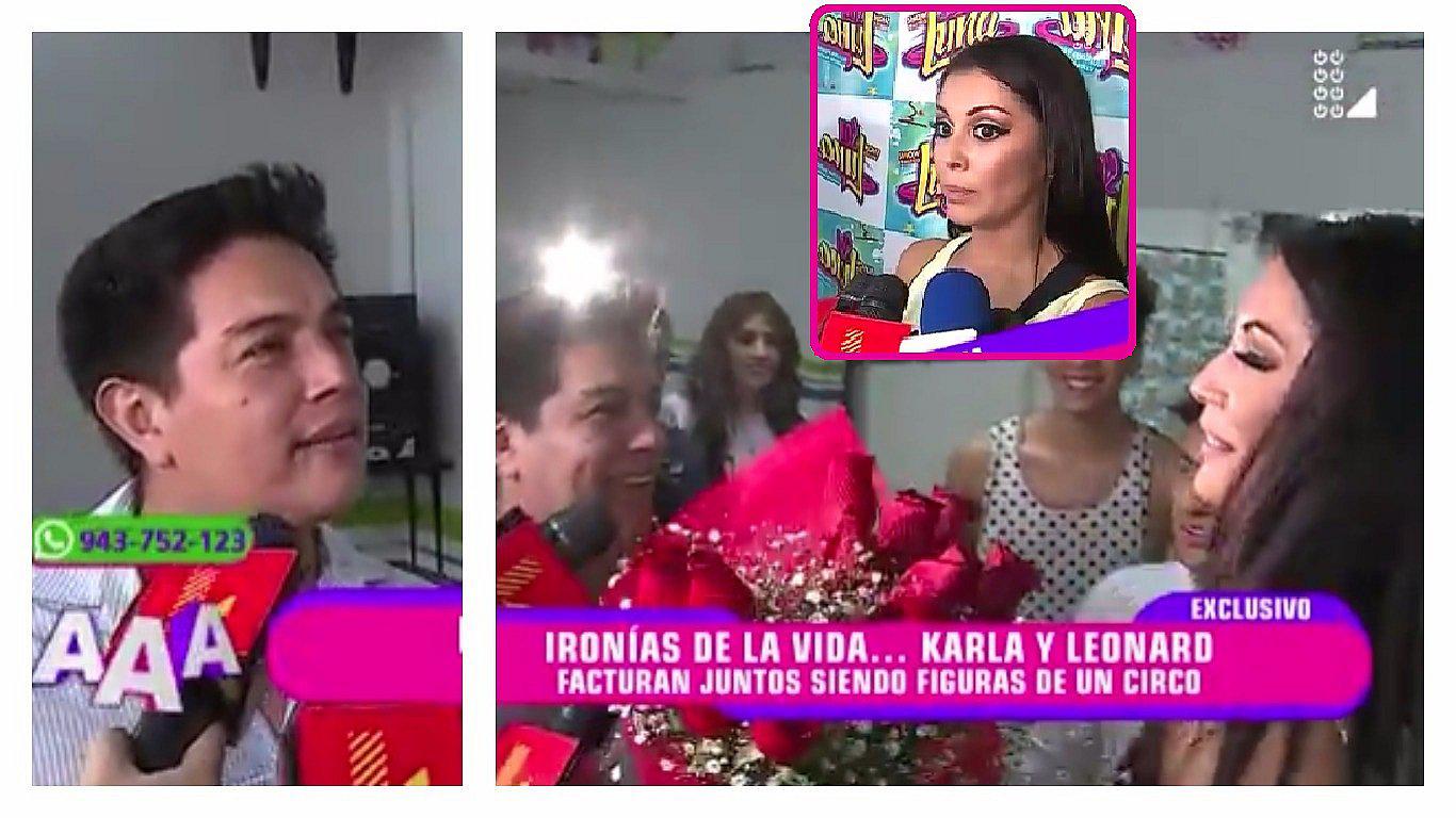 Karla Tarazona: Leonard León le lleva ramo de rosas pero ella le dice que solo son amigos (VIDEO)