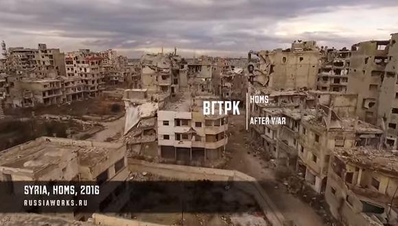 ​Siria: Dron muestra duras imágenes de la destrucción del EI en Homs