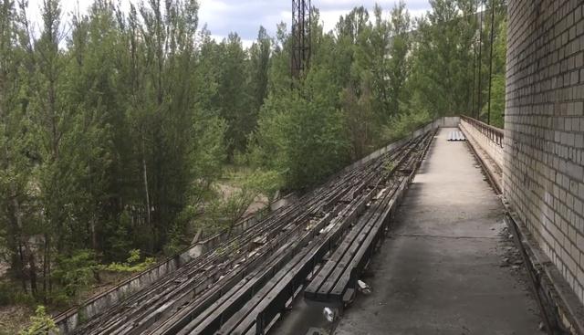 Así luce el estadio Avangard en Pripyat, Ucrania, que no pudo ser estrenado por el desastre de Chernobyl. (Foto: Youtube)