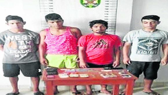 Capturan a cuatro jóvenes con “pacos” de marihuana en Zorritos 