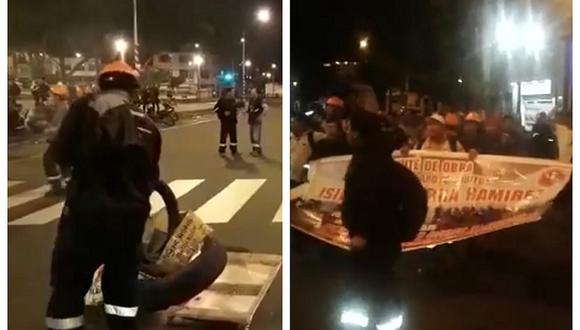Marcha de CGTP contra CNM y Poder Judicial: queman llantas y arrojan basura en Iquitos (VIDEO)