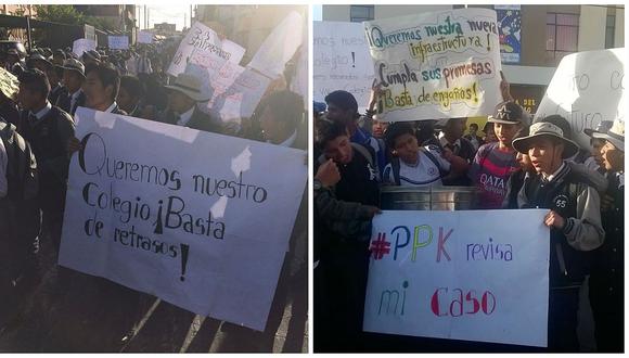 Estudiantes de Arequipa protestan contra ministra Martens (VIDEO)