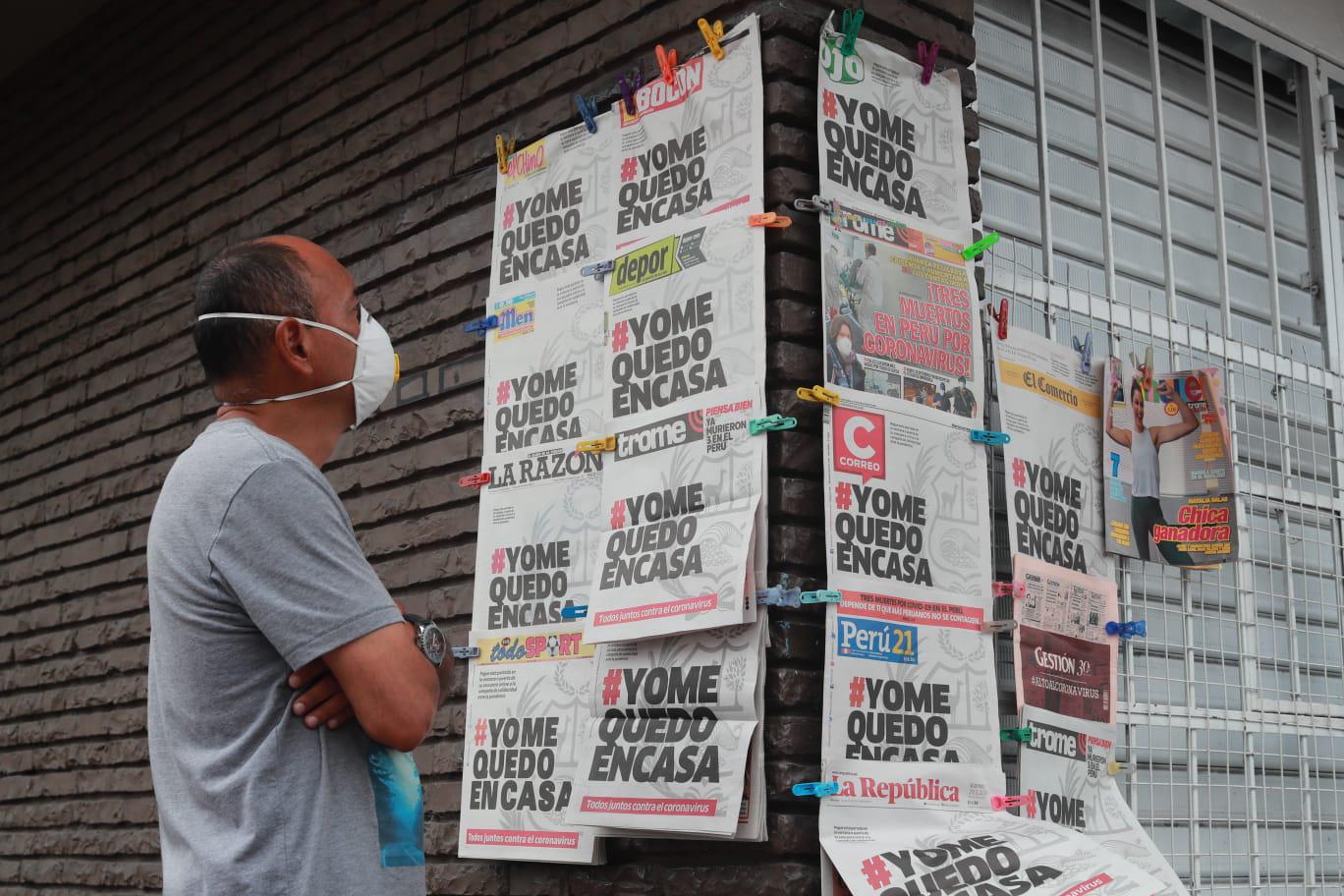 Entre los diarios que aparecieron con el hashtag #YoMeQuedoEnCasa en su portada, figuran los deportivos Depor, Líbero, El Bocón, así como El Comercio, Correo, Gestión, Perú21, Trome, entre otros medios. (Foto: GEC)