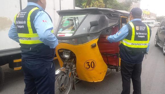Los Olivos: Mototaxis informales irán al depósito municipal