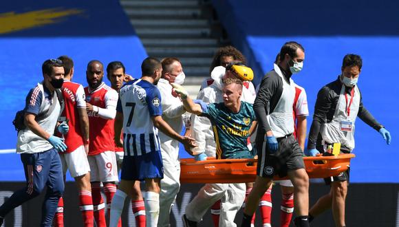 Bernd Leno tuvo que ser cambiado a los 40 minutos del Arsenal vs. Brighton. (Foto: AFP / ESPN)