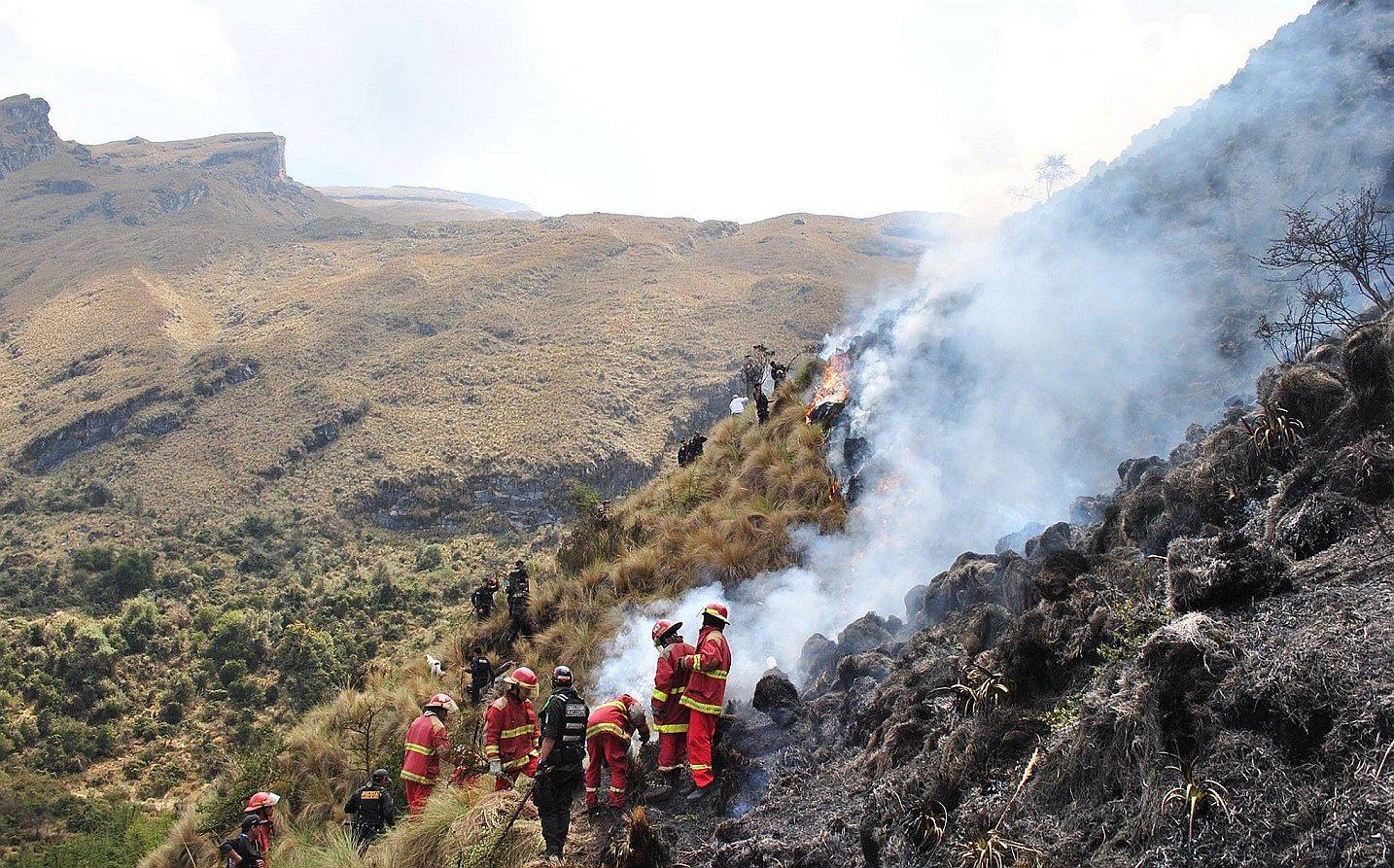 Santuario Nacional del Ampay en Abancay sufre incendio provocado por turistas