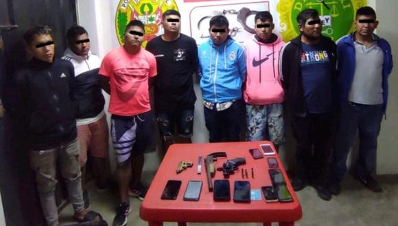 Se les encontró tres armas de fuego y municiones. Según la PNP, serían presuntos integrantes de la banda “Los Malditos del Siete”.
