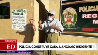 Policía construye casa a anciano que pedía limosnas en Moquegua: “El Padre también me bendice” (VIDEO)