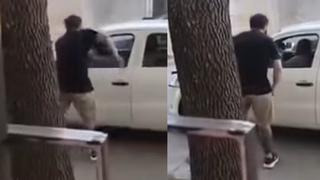 “Te arrancaría la puerta”: sujeto agredió a mujer que le chocó el auto (VIDEO)