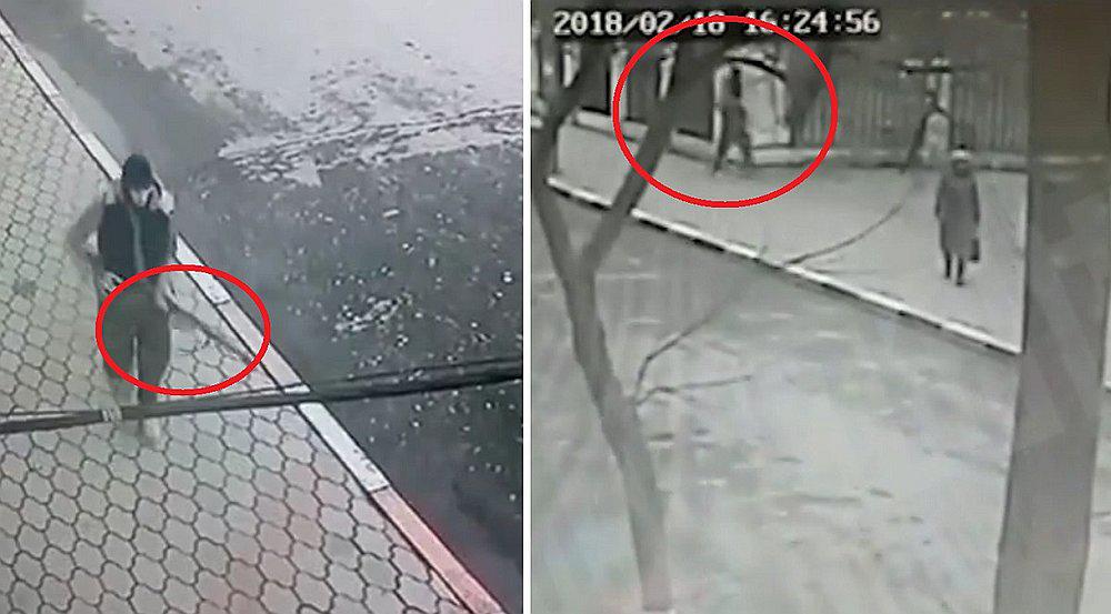 Cámaras registraron el momento en que un hombre ataca con un rifle a fieles de una iglesia (VIDEO) 