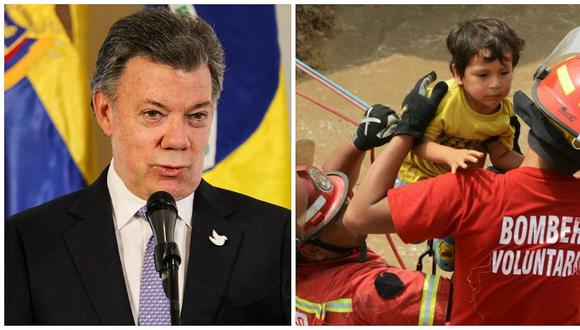 Juan Manuel Santos ofrece "toda la ayuda" a peruanos afectados por desastres naturales  