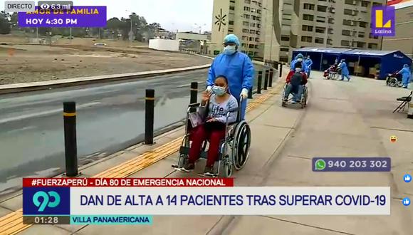 Entre aplausos los pacientes recuperados fueron despedidos de la Villa Panamericana. (Foto captura: Latina)