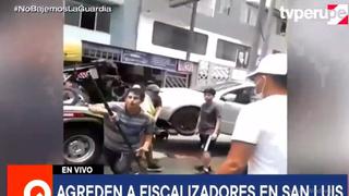 Agreden a fiscalizadores que remolcaban vehículo mal estacionado en San Luis