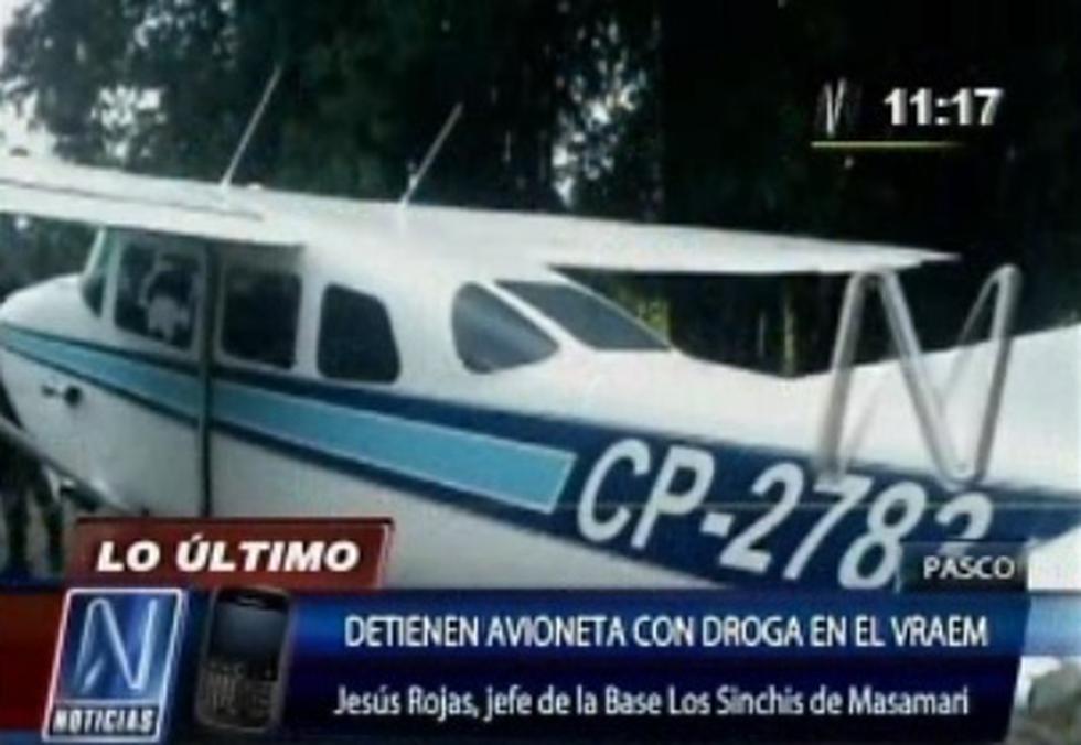 Policía Nacional detuvo a una avioneta con droga en el Vraem 