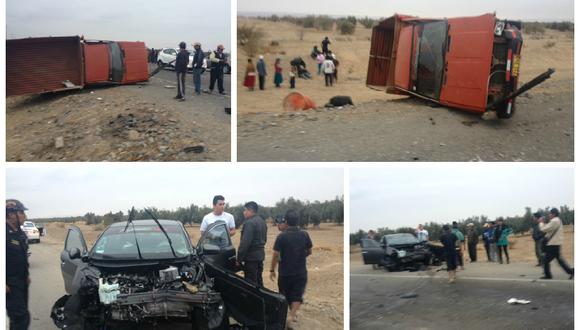 ACCIDENTE: Carros colisionan y despistan en la carretera Costanera