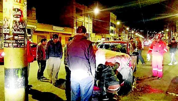 Racha de accidente pone  en alerta a policías y transeúntes en Puno