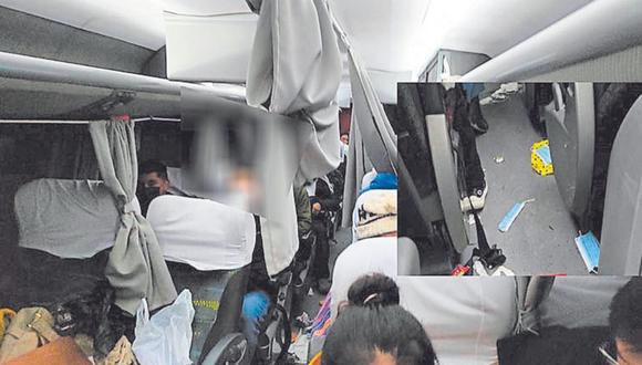 Bus de la empresa de transportes Julio César iba de Huaraz a Lima cuando los interceptaron.